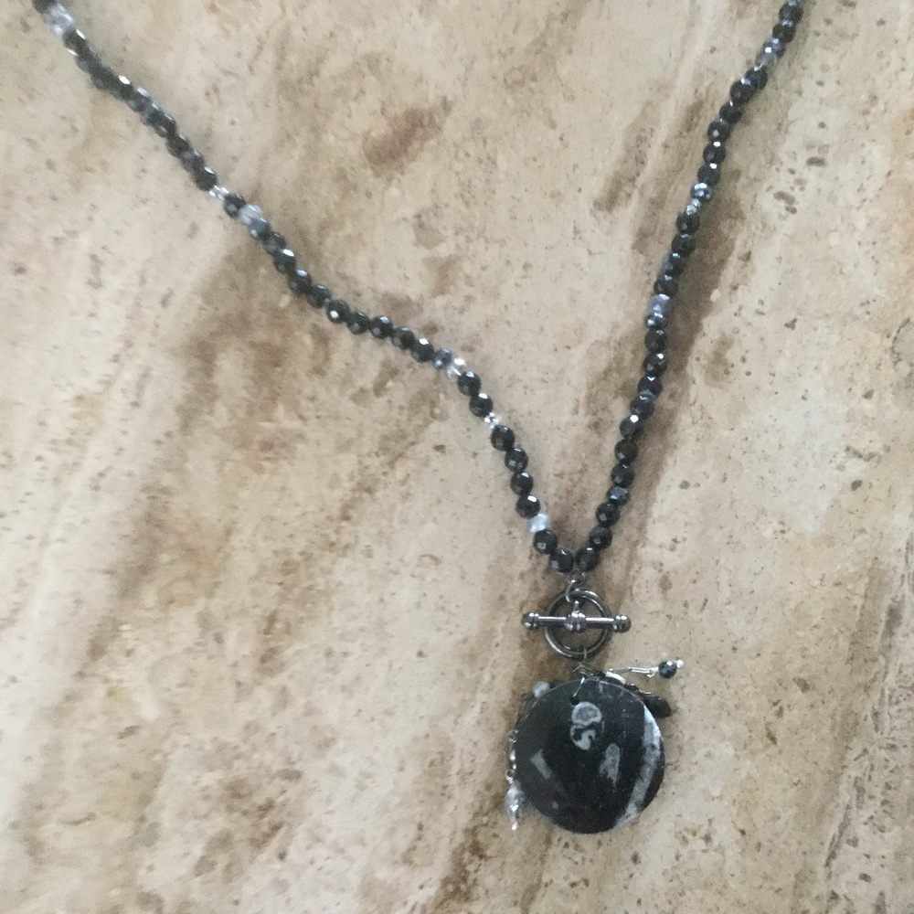 BRAND NEW Chan Luu 33” Black Sardonyx Necklace with Pendant